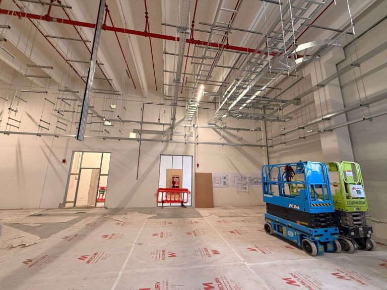 RAM project: Cable ladders and suspended support channels above access lifts at the data center