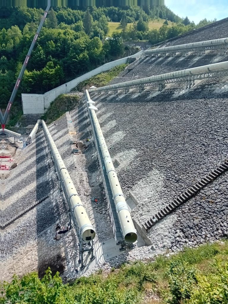 RAM project: Composite pipes and support structures on the slope of Lesu Dam, Bihor
