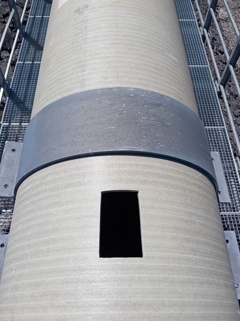 RAM project: Laminated composite pipe joint and access opening at the Fish Flow Project