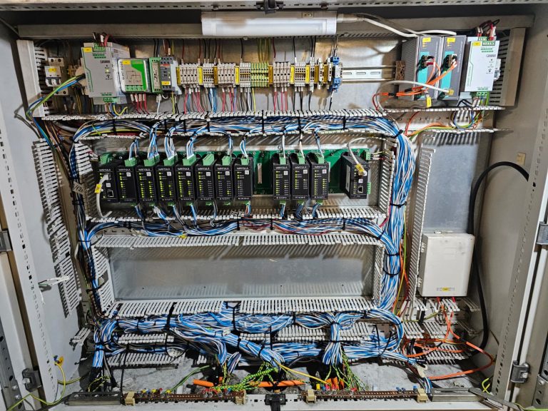 RAM project: Ship automation cabinet with control modules and organised wiring