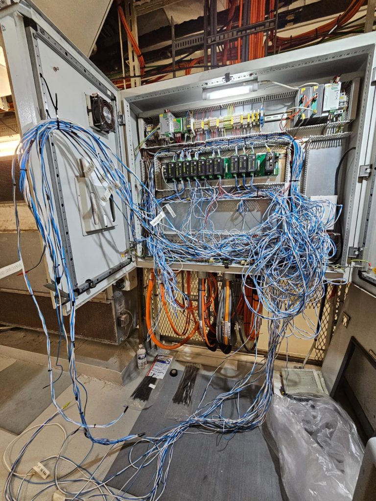 RAM project: Ship control cabinet during rewiring work